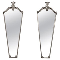 Pair Of White Metal Art Deco / Classical Mirrors From Svenskt Tenn