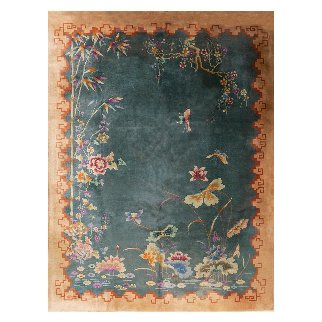 Chinesischer Art-Déco-Teppich aus den 1920er Jahren ( 8''10 x 11''5 - 270 x 348)