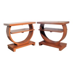 Pair Art Deco Side Tables by Gilbert Rohde for Brown Saltman