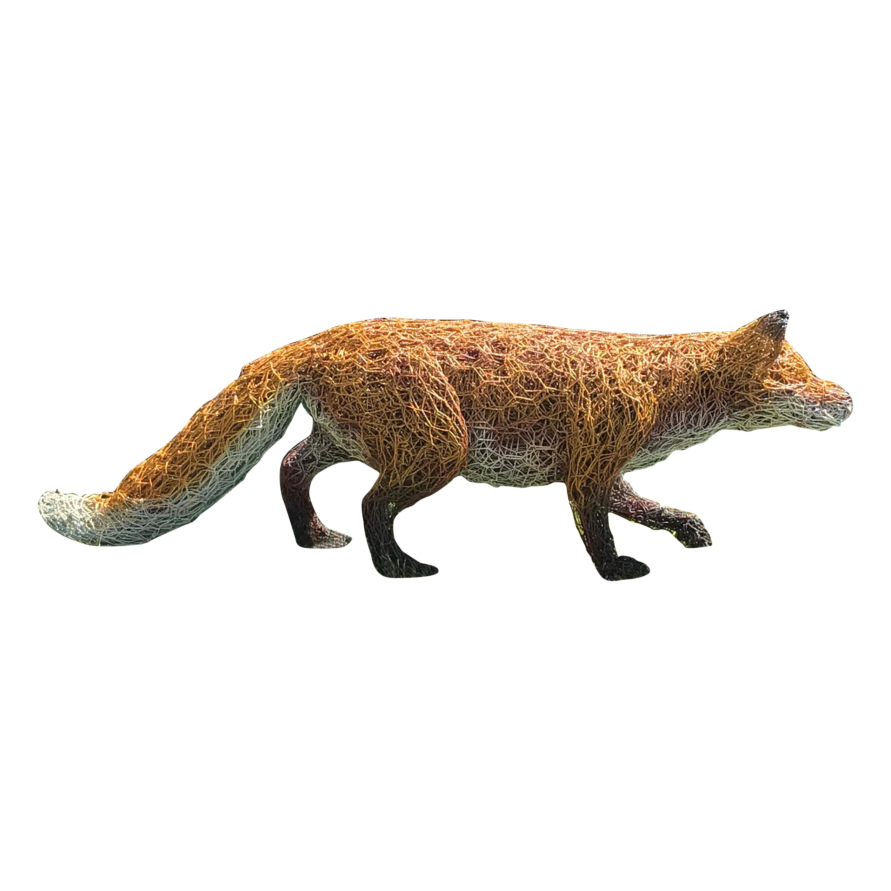 Sculpture de renard en fil métallique `Ornement de jardin en vente