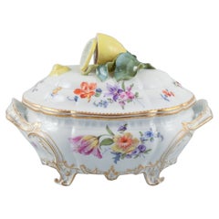 Nymphenburg, Germany, Hand-Painted Porcelain Lidded Tureen, Approx. 1930s
