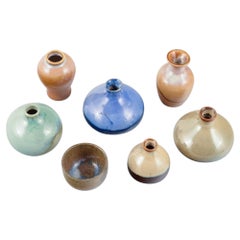 Contemporary Scandinavian Ceramicists, a Collection of Seven Miniature Vases