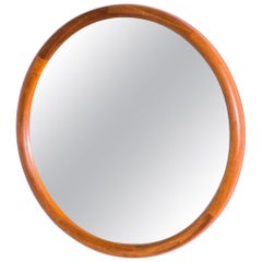 1960s Danish Modern Round Mirror