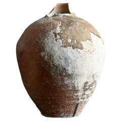 Japanese Antique Pottery Jar/1500s/"Shigaraki Ware"/Wabisabi Vase