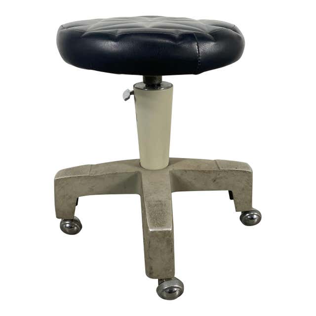 Articulating Industrial Modern Brown Leather Adjustable Work Stool by ...
