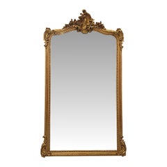 Miroir en bois doré ou miroir de salle du 19ème siècle