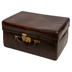 Crocodile Attache Briefcase Overnight Case Original Leather Interior