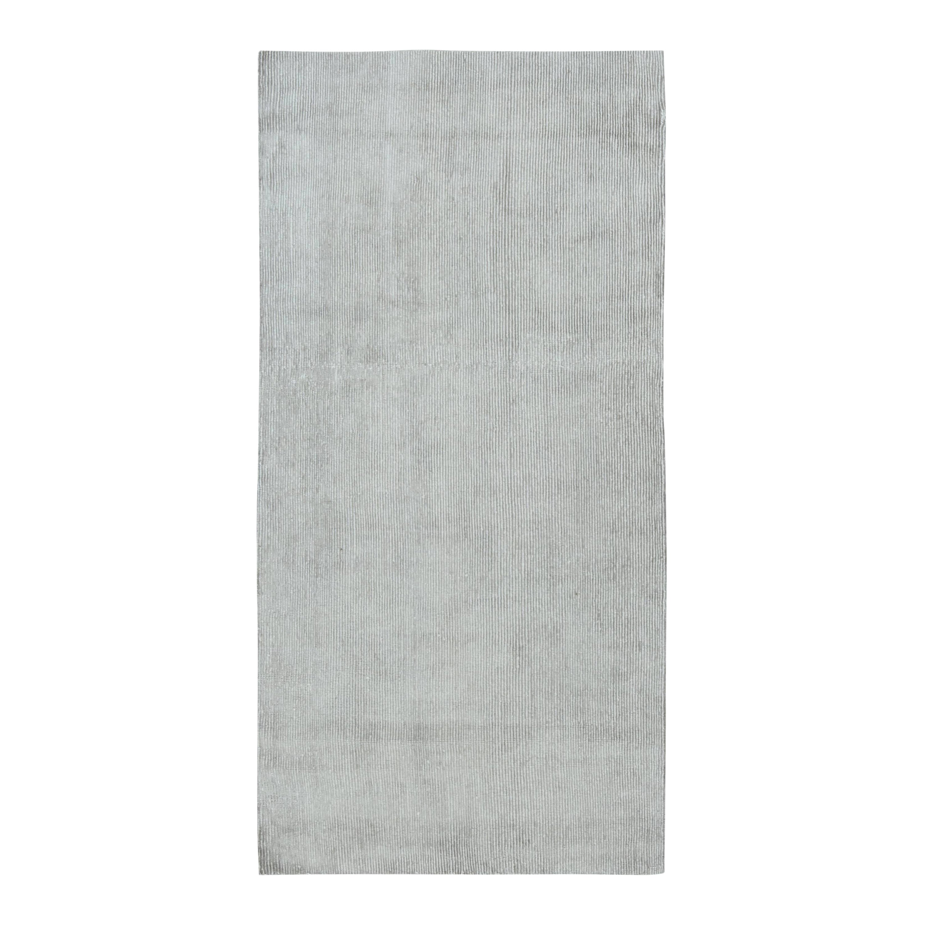 Modern Striped Sundance Green Handmade Wool Rug by Doris Leslie Blau