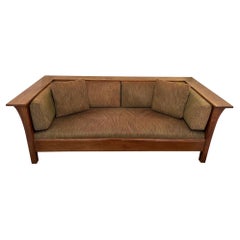 Stickley Large Mission Style Oak and Upholstered Sofa