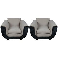 Pair of Large Vintage Armchairs in Manner of G. Ulrich