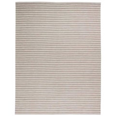 Modern Striped Flat-Weave Wool Rug by Doris Leslie Blau