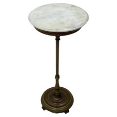 Antique Metal Pedestal with Stone Top