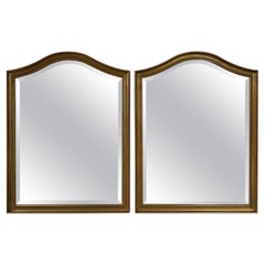 Vintage Pair of Mid-Century Modern Italian Gold Gilt Mirrors