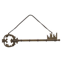 Vintage Brass Hanging Key Wall Hooks