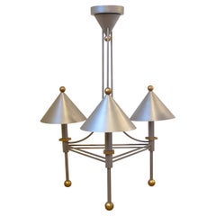 Lampadario anni '80 Memphis Robert Sonneman per George Kovacs Conic da 20 pollici