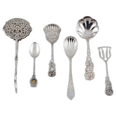 Antique A collection of 6 pieces of various silver and plated silver.