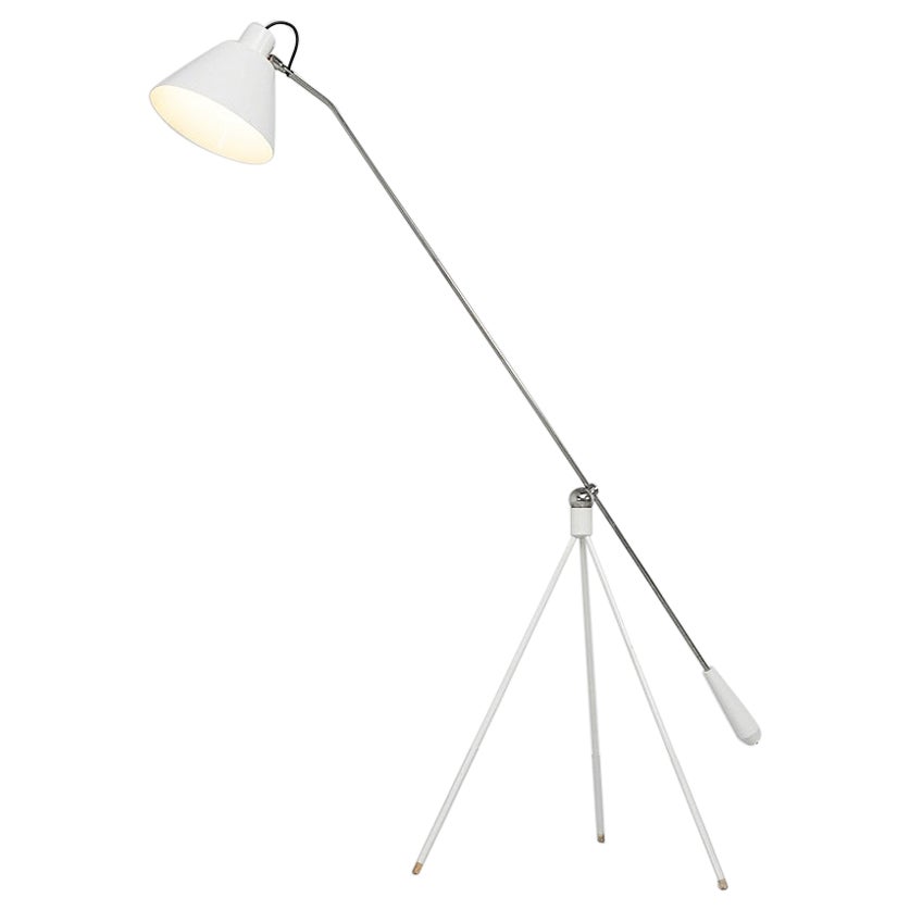 Magneto Floor Lamp White H Fillekes for Artiforte, 1954