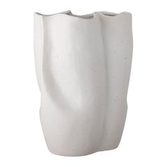 21st Century Light Gray Tortoise Shell Inspired Stoneware Vase