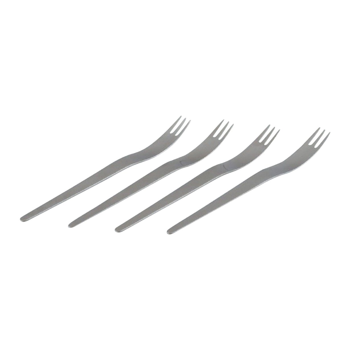 Arne Jacobsen for Georg Jensen, Modernist AJ Cutlery, Four Long Salad Forks