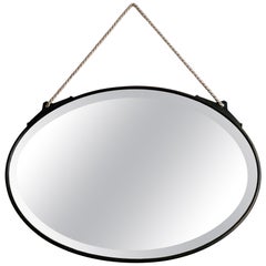 Faceted Art Deco Bronze Wall Mirror