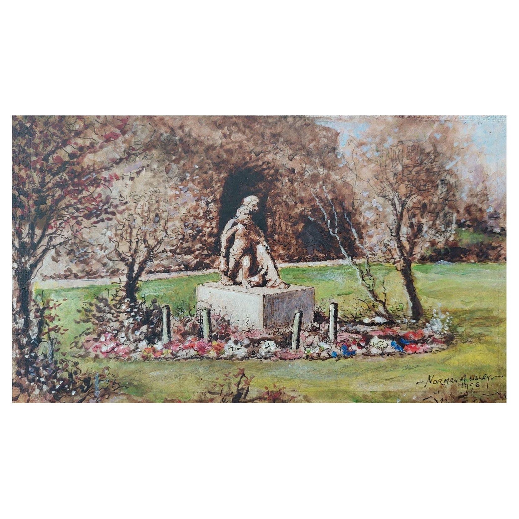 Traditional English Painting Statue of Mary and Christ, Rochester, Kent For Sale