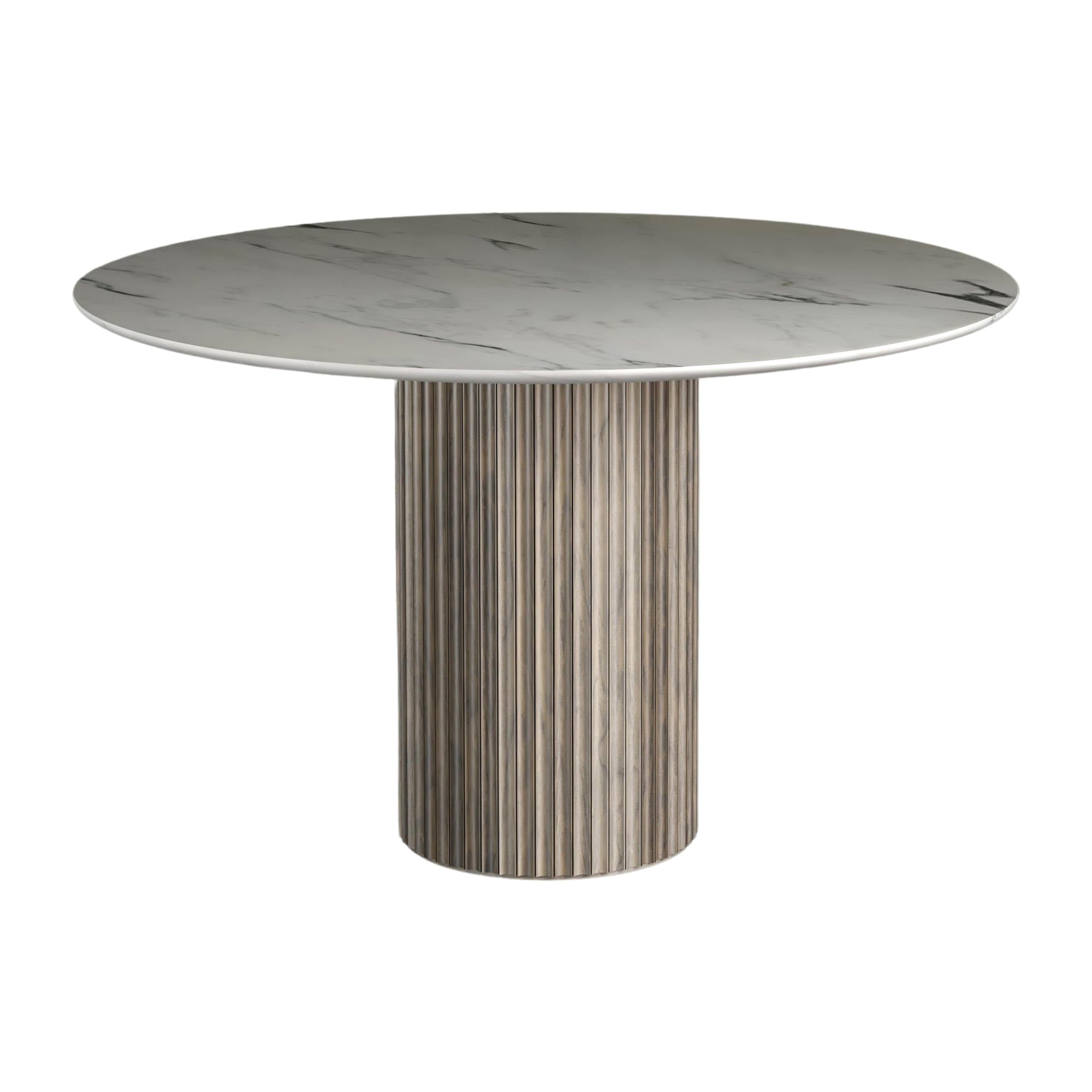 Pilar Round Dining Table by Indo Made For Sale