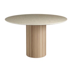 Pilar Round Oak Dining Table by Indo Made
