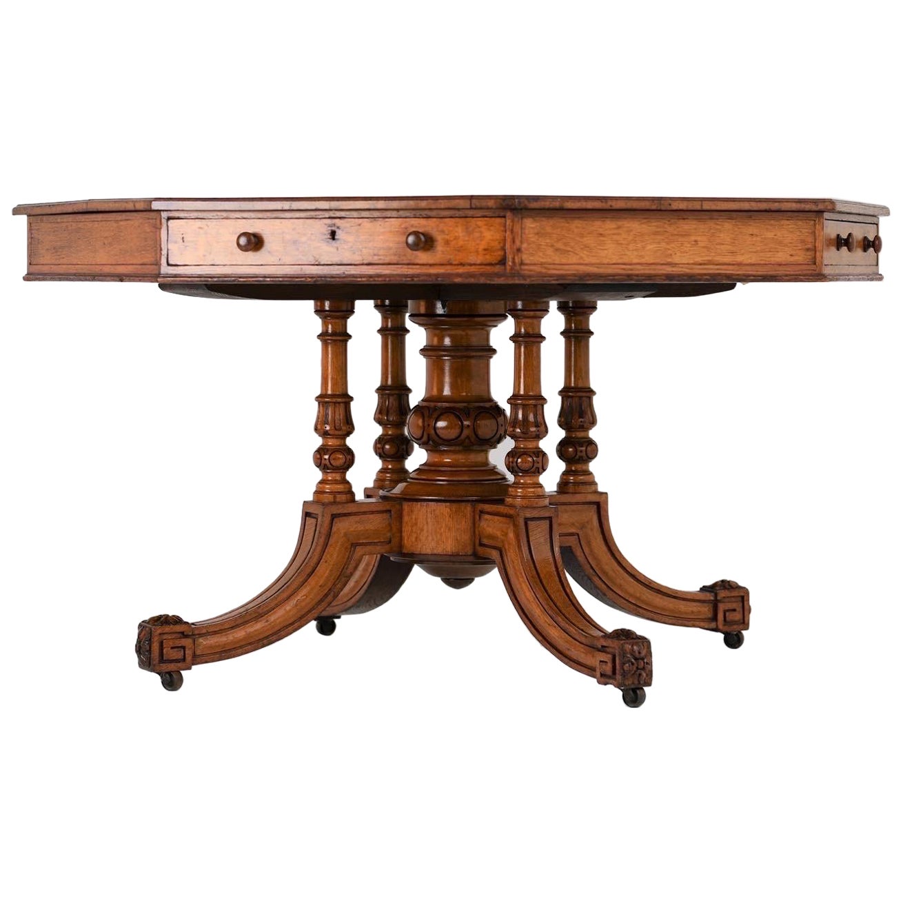 Gillow und Co. Achteckiger Tisch aus Eichenholz, England, um 1860