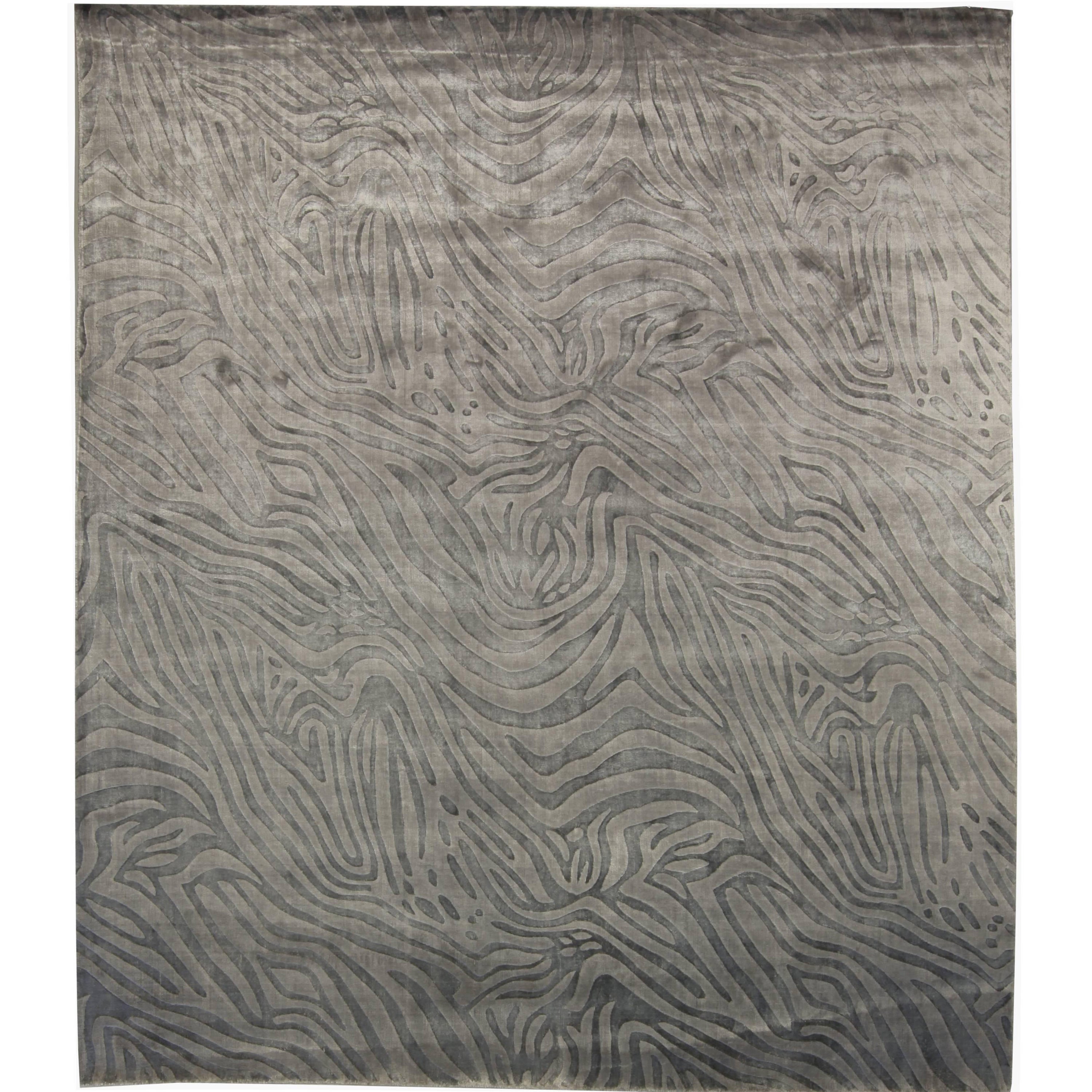 Tapis moderne gris à imprimé animal de Doris Leslie Blau en vente