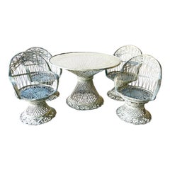 Mid-Century Modern Russell Woodard Spun Fiberglass Swivel Dining Set, 5 Pieces