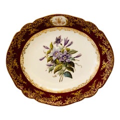 Old Paris Porcelain Bowl Masterfully Hand Painted With Clematis Signed Boyer