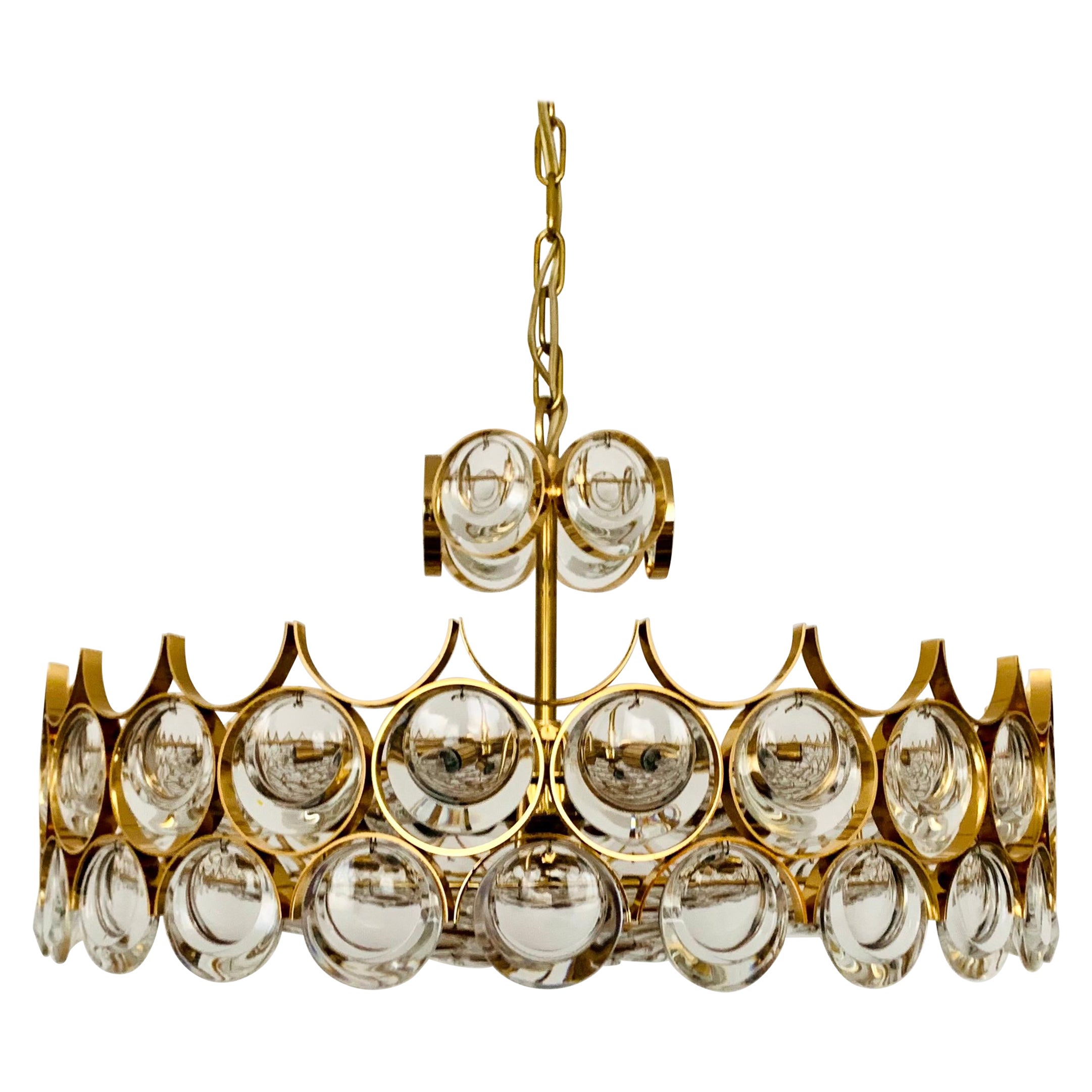 Large Crystal Glass Chandelier by Palwa at 1stDibs