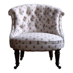 19th Century Walnut Slipper Chair