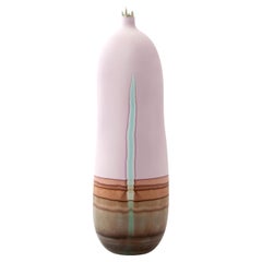 Venus Vase in Lilac and Rust with Blue Drip by Elyse Graham
