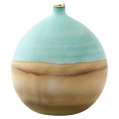 Teal and Ochre Pluto Vase by Elyse Graham