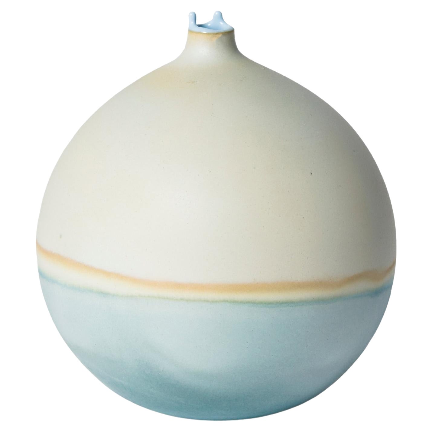 Bone and Ice Blue Pluto Vase by Elyse Graham