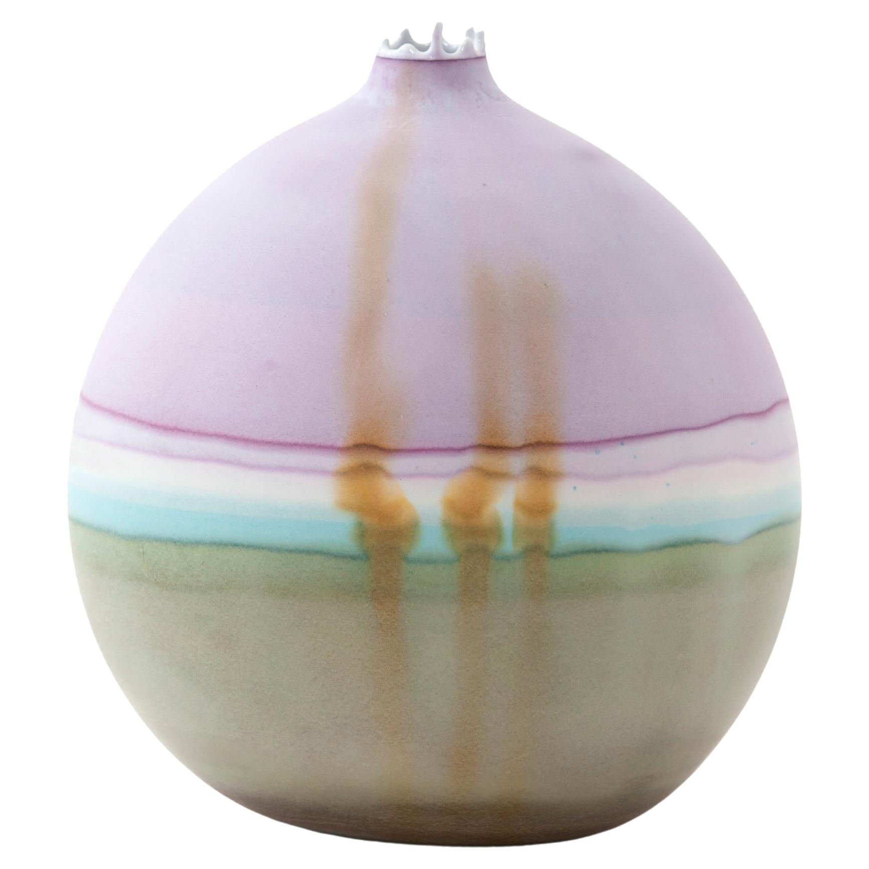 Lilac Patina Saturn Vase by Elyse Graham For Sale