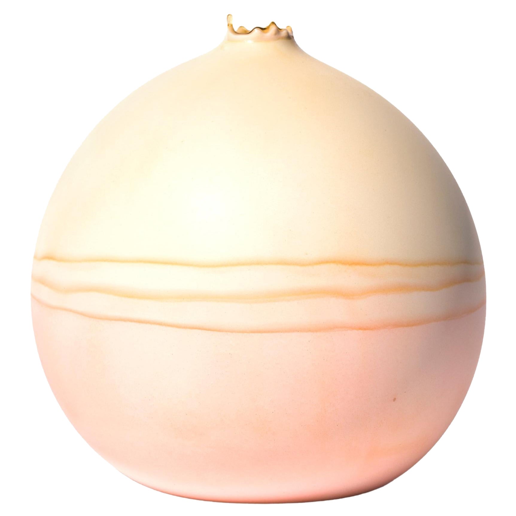 Bone and Peach Saturn Vase by Elyse Graham For Sale