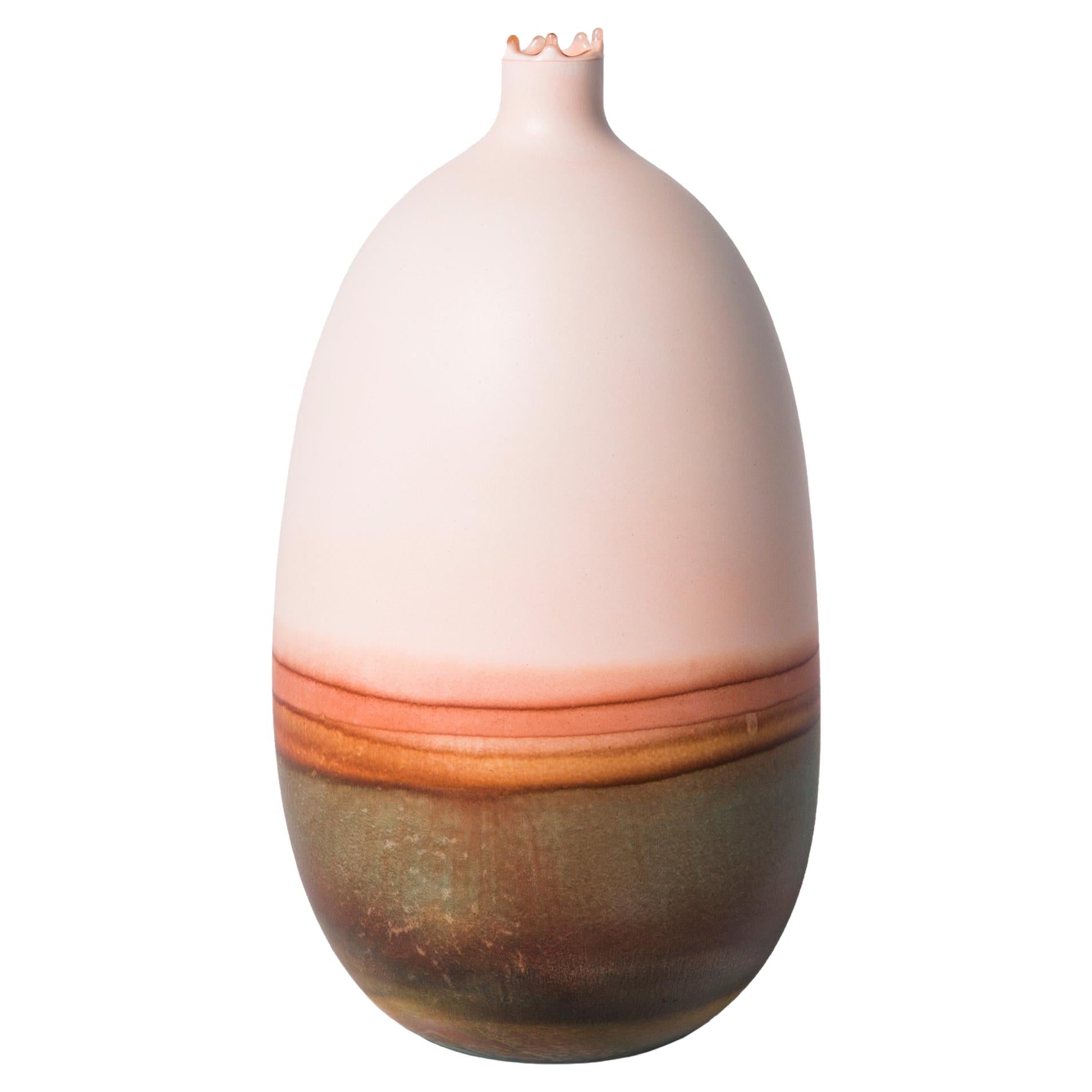 Peach Oxide Mercury Vase by Elyse Graham For Sale