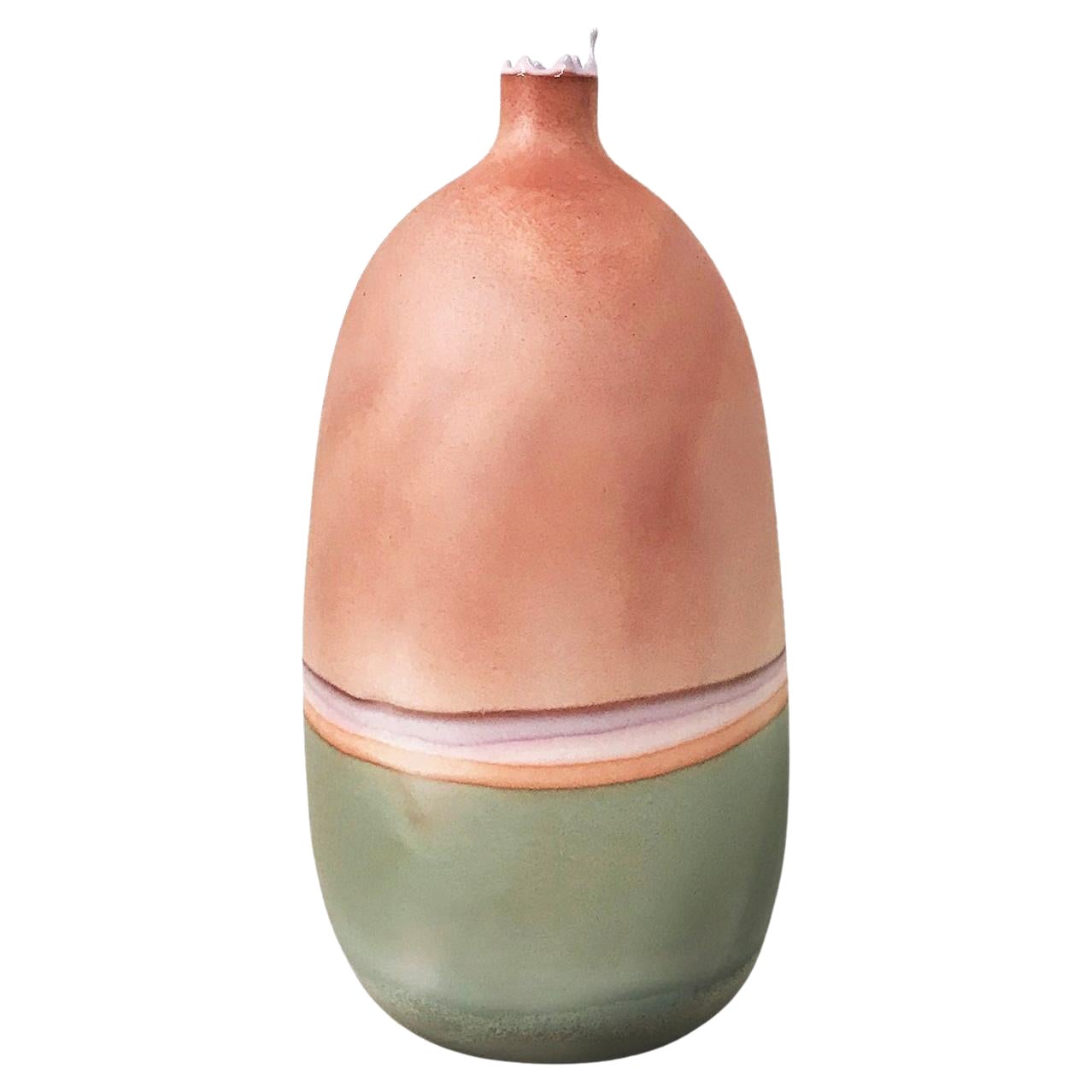 Peach Coral Patina Mercury Vase by Elyse Graham For Sale