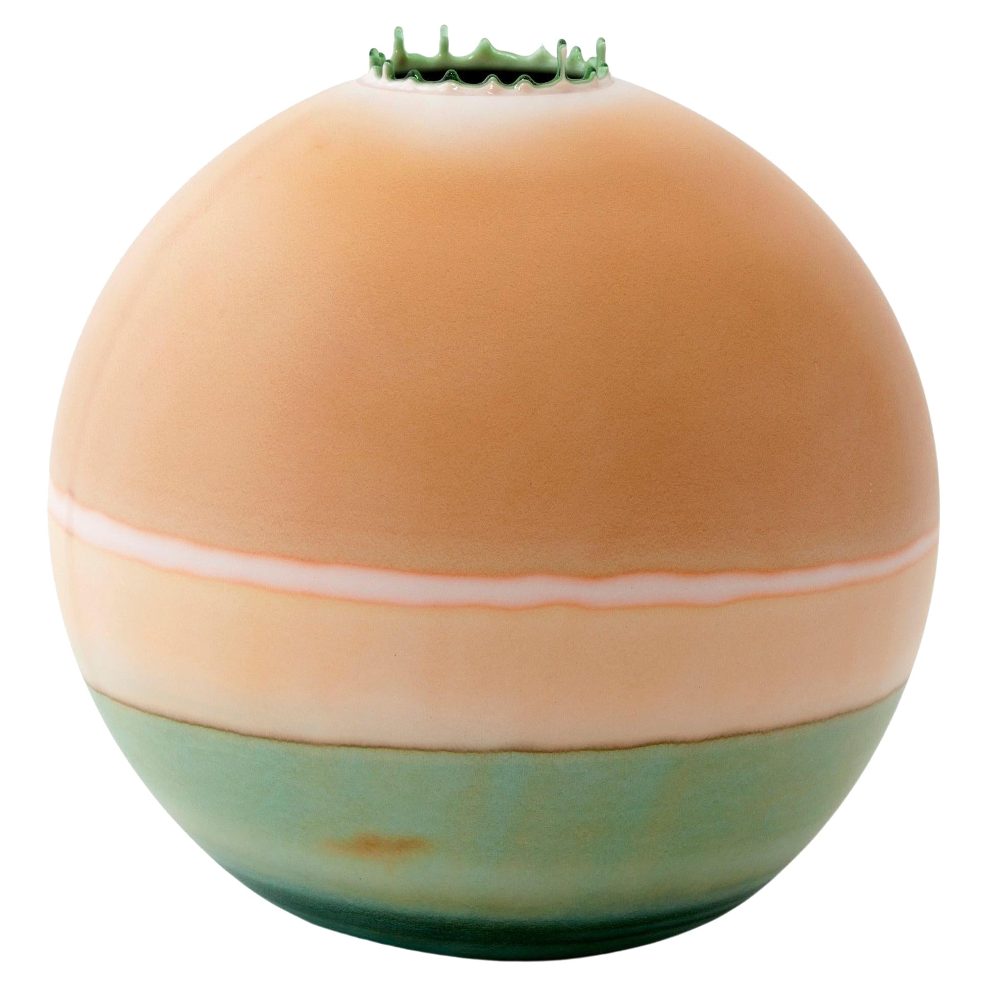 Sienna and Green Jupiter Vase by Elyse Graham For Sale