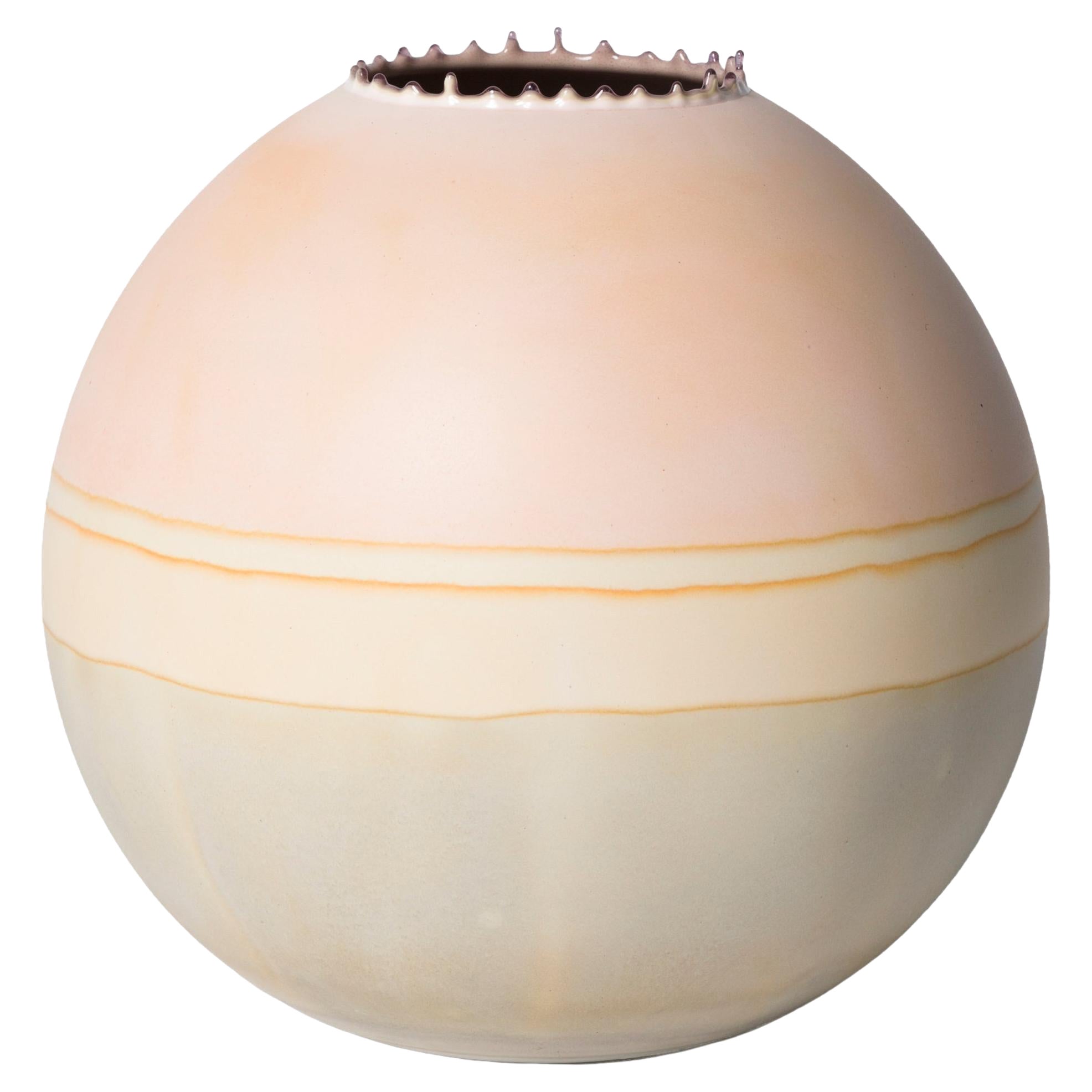 Peach and Sage Jupiter Vase by Elyse Graham For Sale