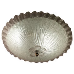 Italian Trasparent Glass Ceiling Fixture By Barovier & Toso, Murano, 1960