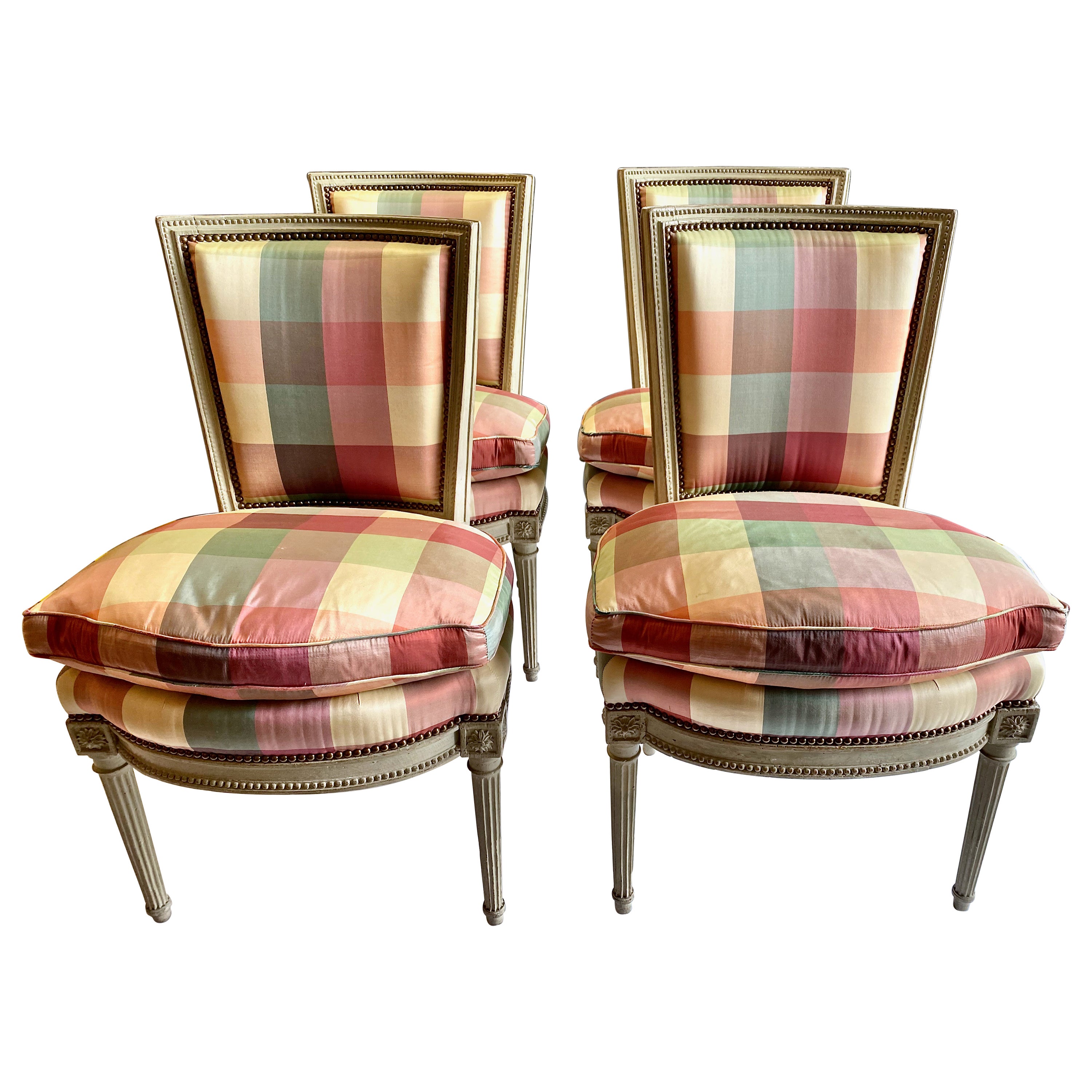 Chaises d'appoint de style Louis XVI, lot de 4 en vente