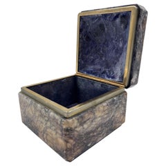 Vintage Italian Blue John Style Alabaster Hinged Box