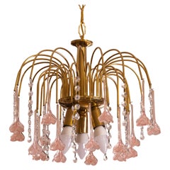 Julia Roberts, Vintage Pink Murano Chandelier, 1980s
