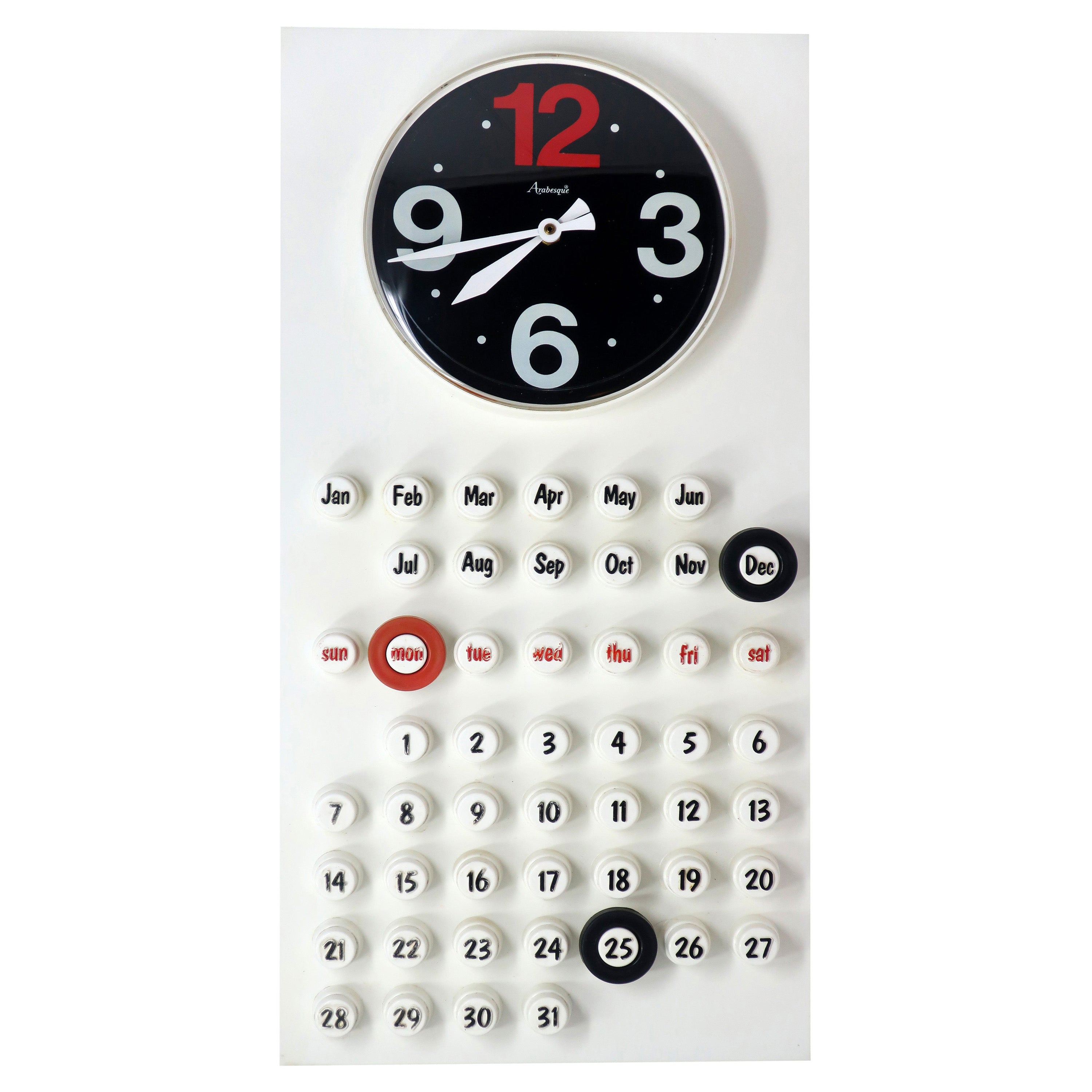1970s Wall Clock and Perpetual Calendar