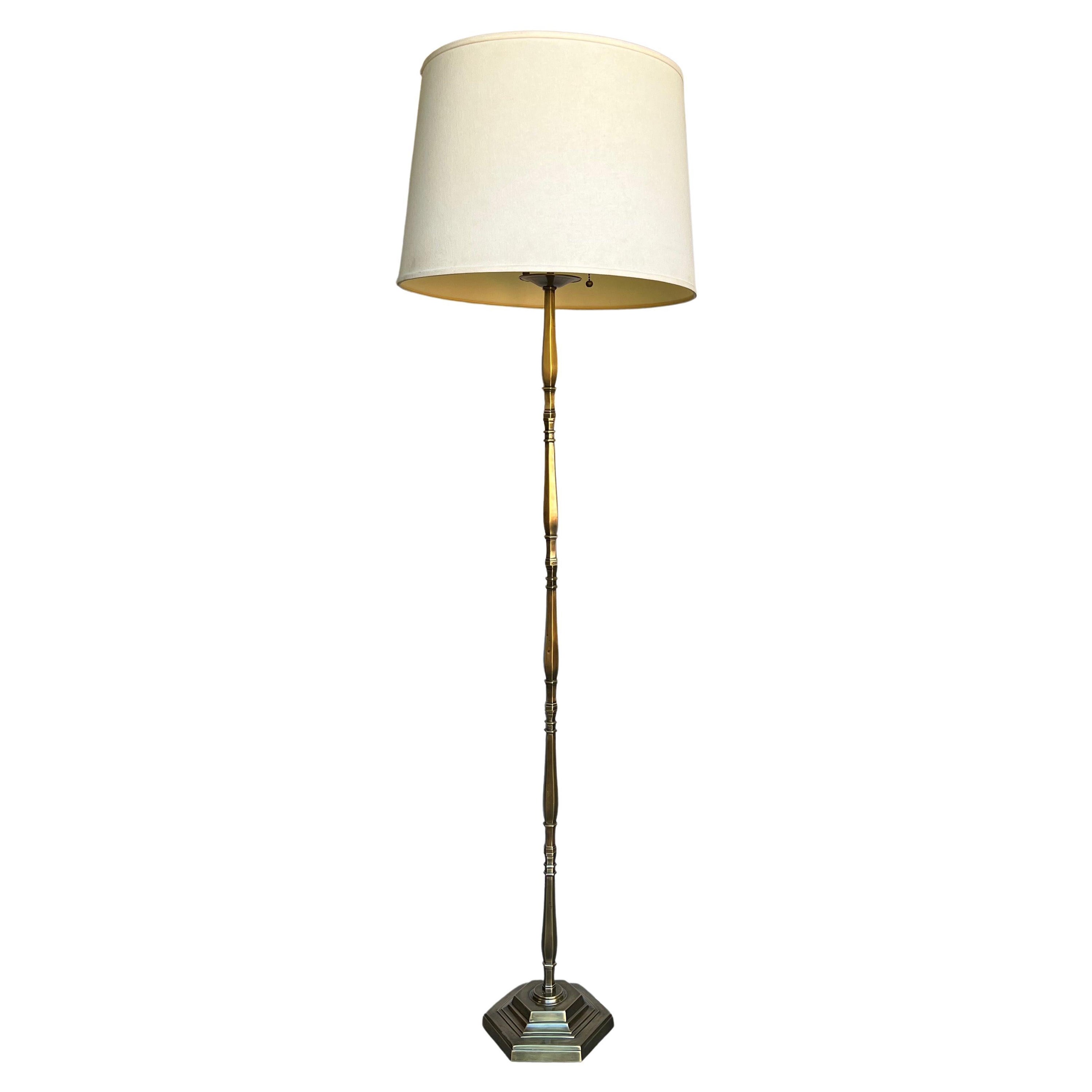 French Floor Lamp with Hexagonal Base For Sale