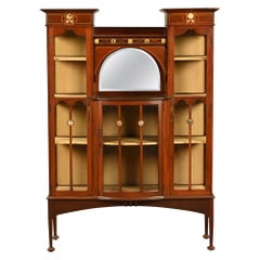 Shapland & Petter Edwardian Mother of Pearl Inlaid Mahogany Display Cabinet