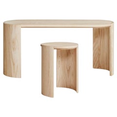 Set of 2, Airisto Side Table & Bench, Natural Ash by Made by Choice